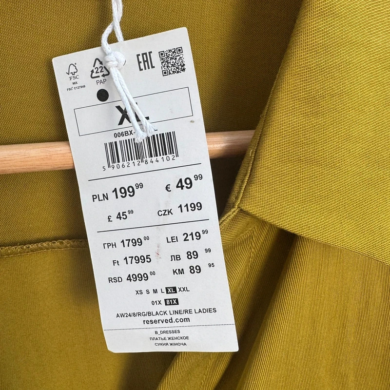 Reserved Shirt Dress XL UK 16–18 Chartreuse Midi Lyocell Blend BNWT rrp £45.99 - Image 5
