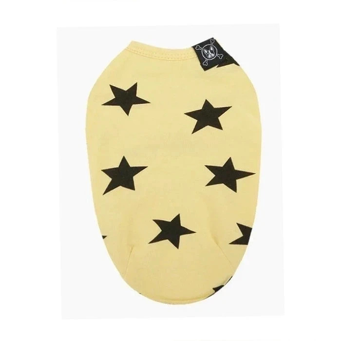 Puppy angel Yellow Black Star Print Dog T-Shirt Vest Top Size XS NEW - Image 5