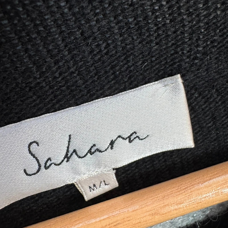 Sahara Black Silver Stripe Knit Jumper M/L UK 12 14 16 Merino Cashmere Blend Made in Italy - Image 3