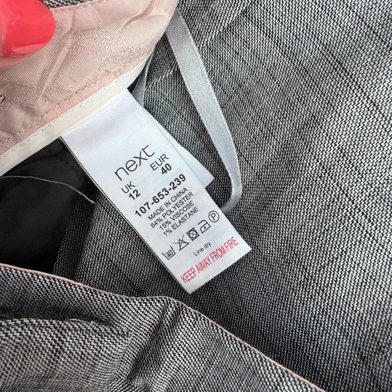 Next Tailoring Grey Tailored Trousers UK 12R EUR 40 Straight Leg BNWT - Image 7