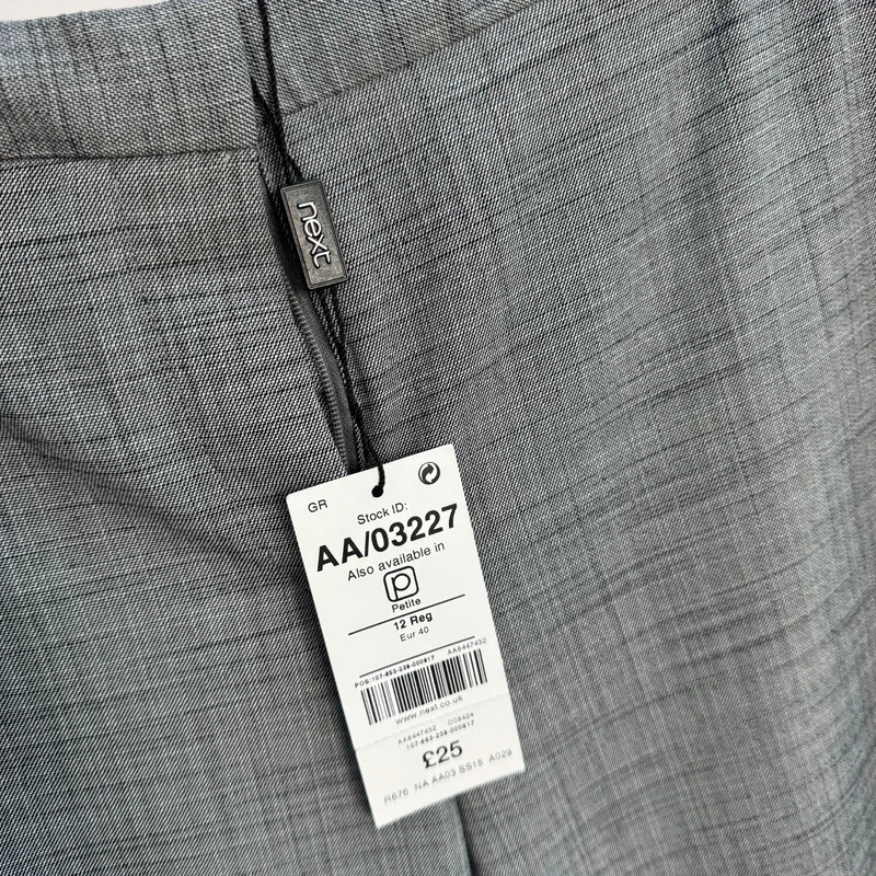 Next Tailoring Grey Tailored Trousers UK 12R EUR 40 Straight Leg BNWT - Image 13