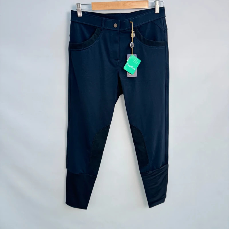 Premier Equine Felisa Breeches 30in Waist UK 14 Dark Navy Clarino Knee Grip BNWT