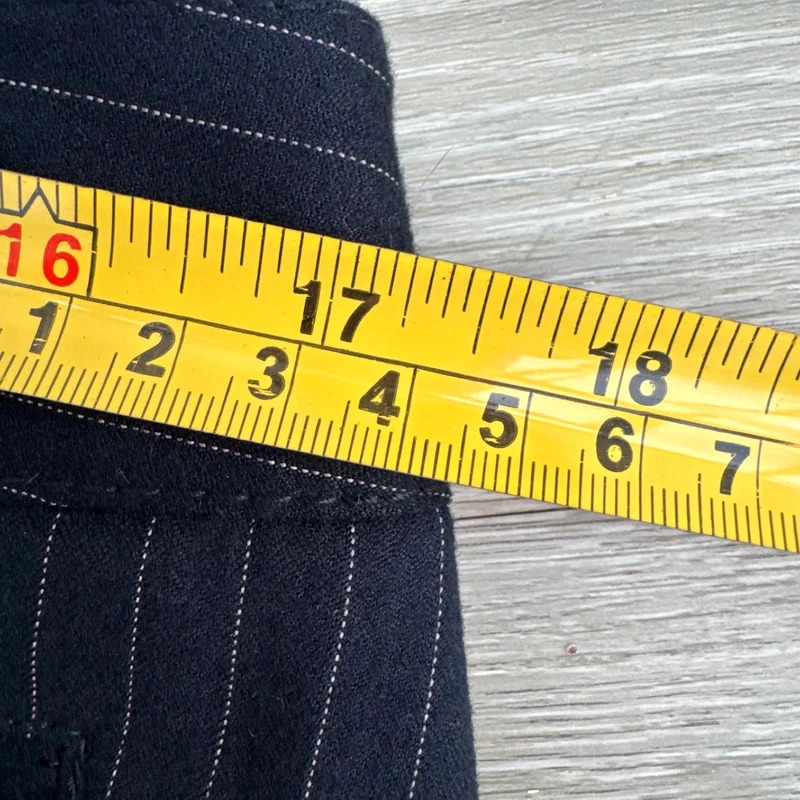 John Lewis Collection Navy Pinstripe Trousers UK 16 Straight Leg Elasticated Waist - Image 12