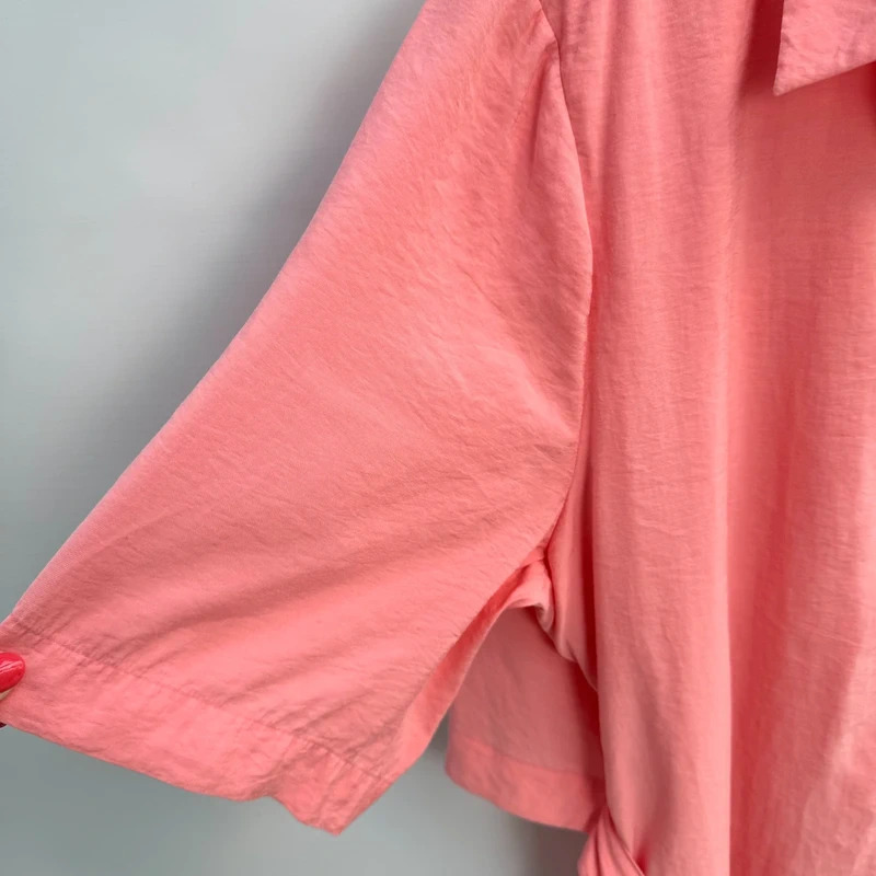 COS Coral Modal-Blend Midi Shirt Dress EUR 42 UK 14 Cape Cutout Back Belted - Image 6