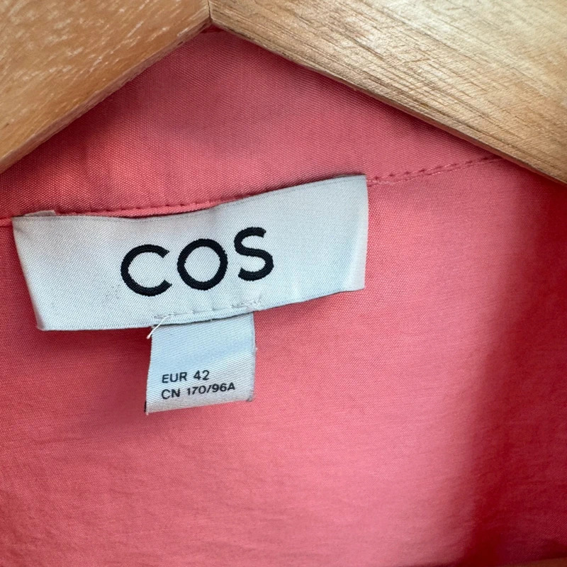 COS Coral Modal-Blend Midi Shirt Dress EUR 42 UK 14 Cape Cutout Back Belted - Image 10