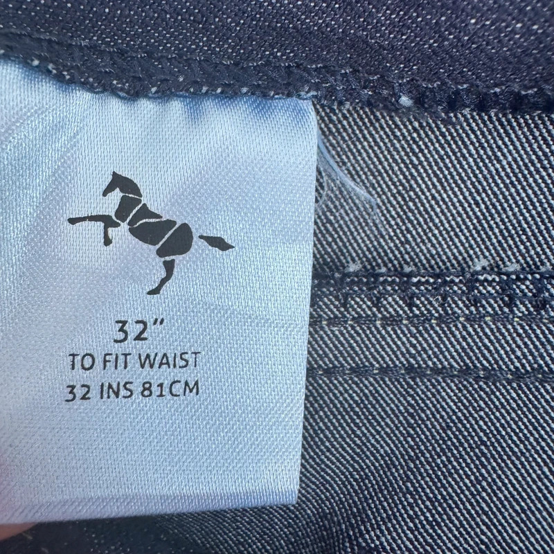 Equestrian Denim Breeches 32in Waist UK 14 Full Suede Seat Dark Indigo Ladies Riding - Image 11