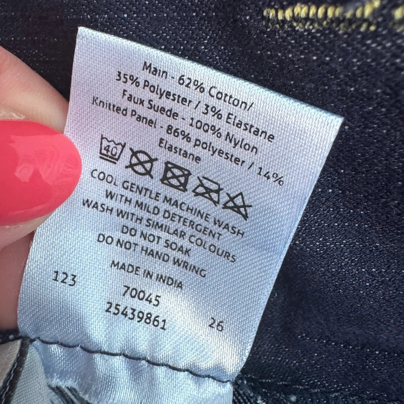 Equestrian Denim Breeches 32in Waist UK 14 Full Suede Seat Dark Indigo Ladies Riding - Image 12