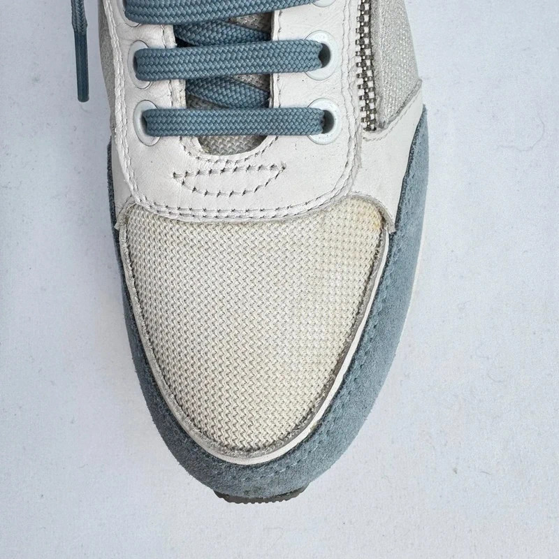 Geox D Kency White Light Sky Blue Suede Mesh Platform Trainers UK 6 EUR 39 - Image 4