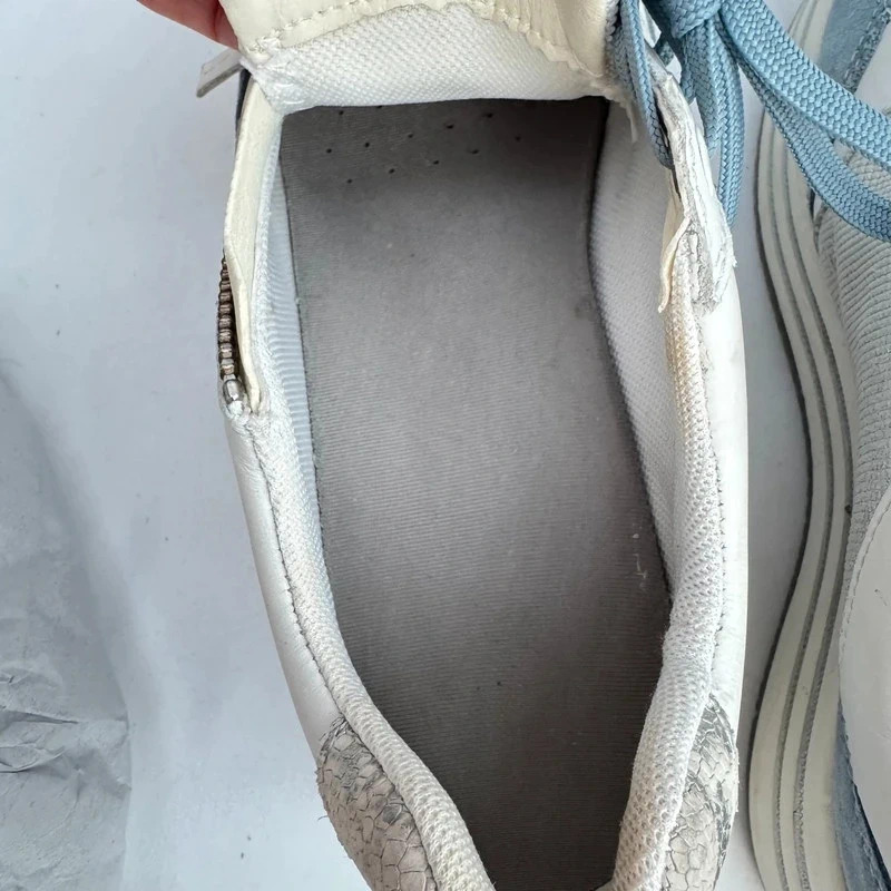 Geox D Kency White Light Sky Blue Suede Mesh Platform Trainers UK 6 EUR 39 - Image 11