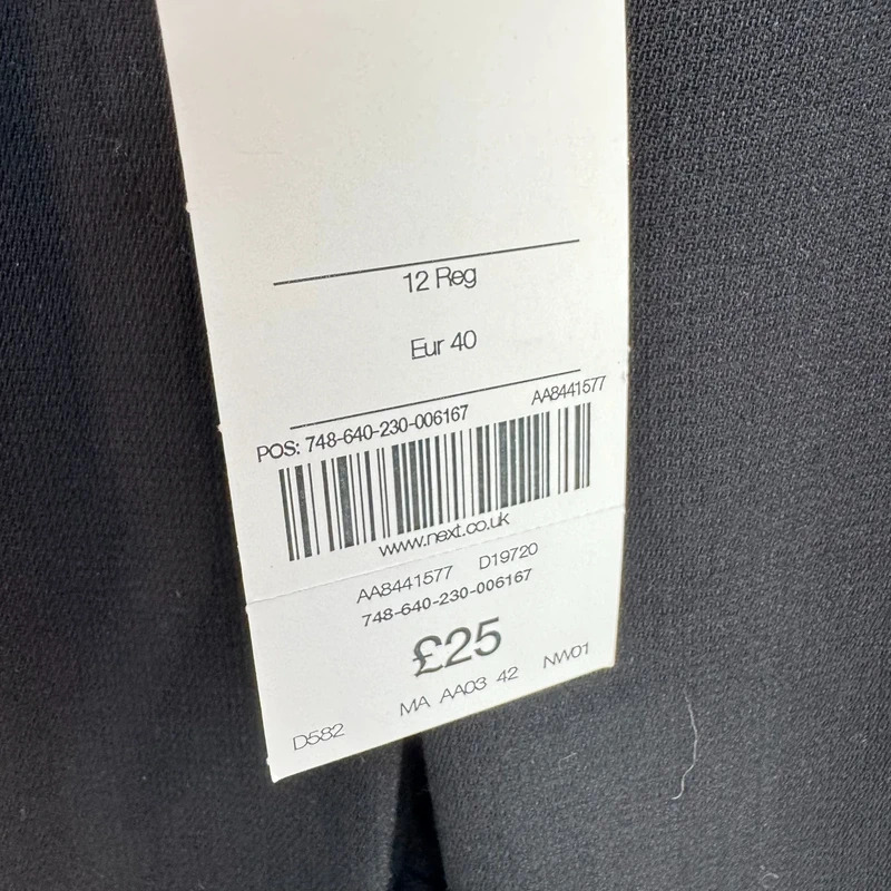 Next Tailored Black Slim Ankle Trousers UK 12 Reg BNWT rrp £25 - Image 3