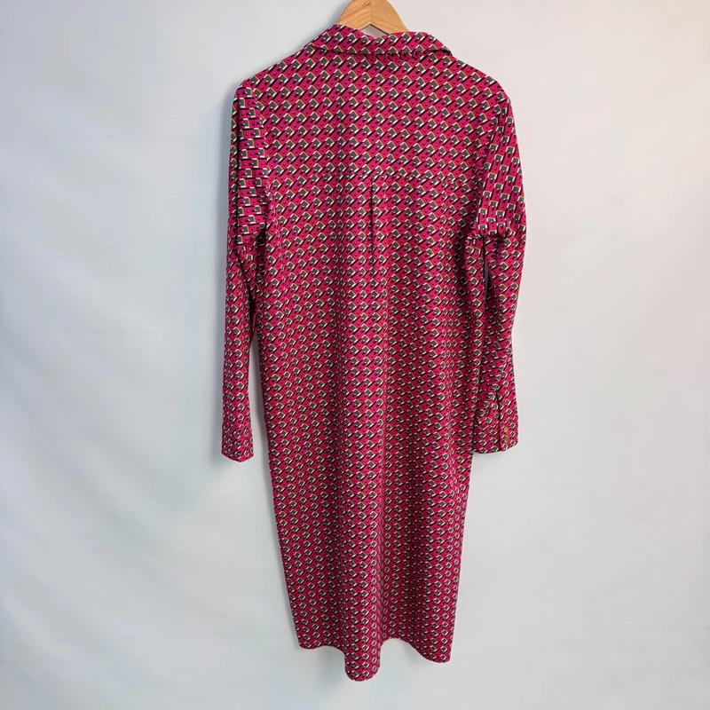 Alexia Admor Geometric Shirt Dress UK 14 Pink Green Retro Print Midi Belt Missing - Image 2