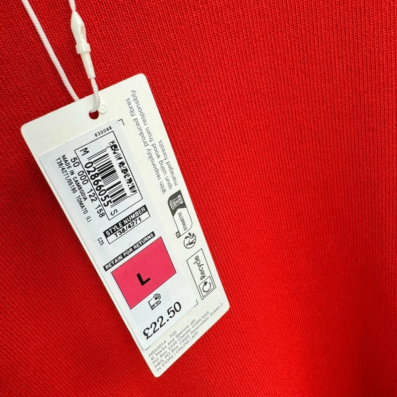 M&S Tomato Red Sleeveless Knit Vest Top UK L / 16 Viscose Blend BNWT rrp £22.50 - Image 3