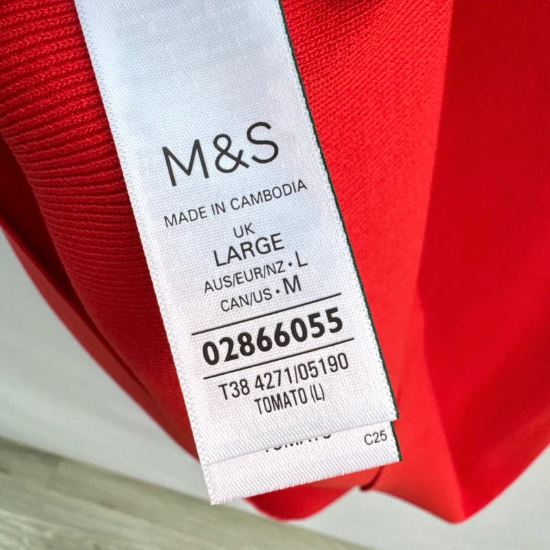 M&S Tomato Red Sleeveless Knit Vest Top UK L / 16 Viscose Blend BNWT rrp £22.50 - Image 6