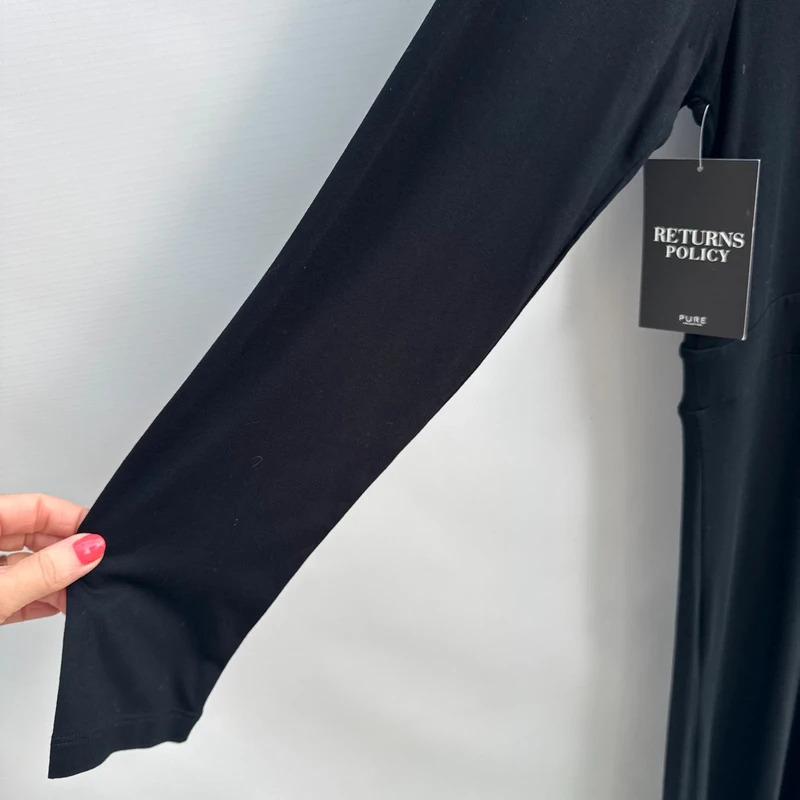Pure Collection BNWT Black Gathered Front Viscose Jersey Dress UK 1616 - Image 3