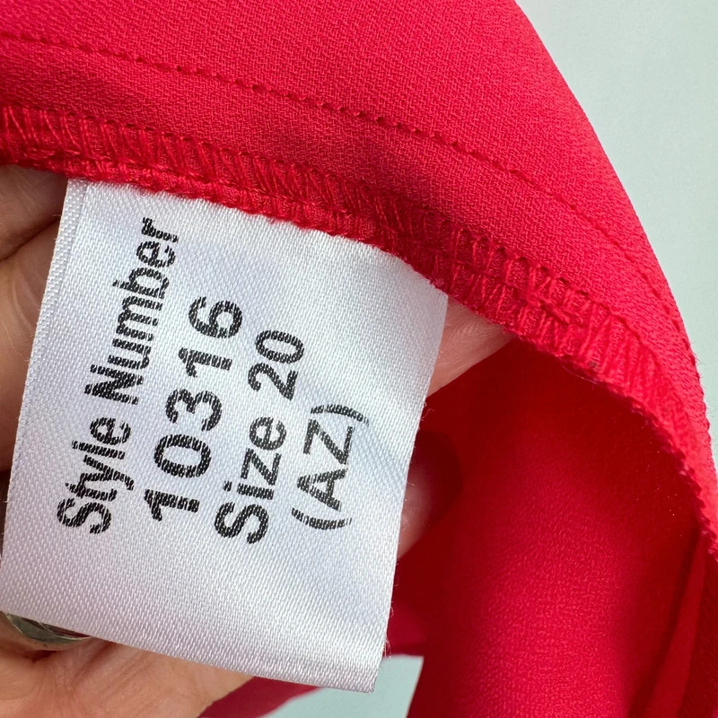 Roman Originals Red Cape Overlay Blouse Size 20 Chiffon Short Sleeve Occasion Top - Image 5