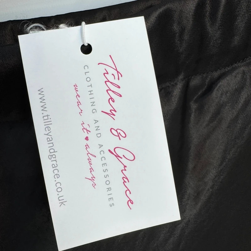 Tilley & Grace Black Satin Midi Skirt UK 12–16 Elastic Waist BNWT - Image 4