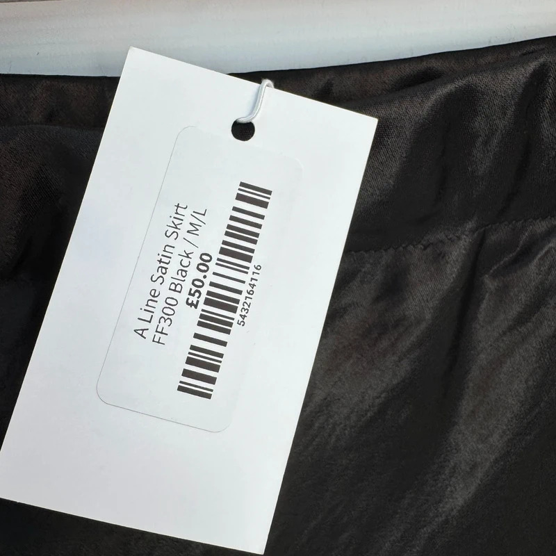 Tilley & Grace Black Satin Midi Skirt UK 12–16 Elastic Waist BNWT - Image 5