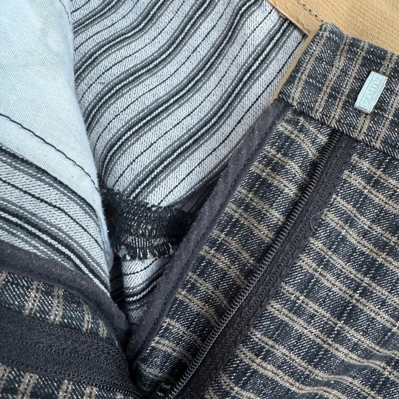 Ruggles Equestrian Plaid Breeches Ladies 32 Waist UK 14–16 Navy Grey Check Knee-Patch - Image 7
