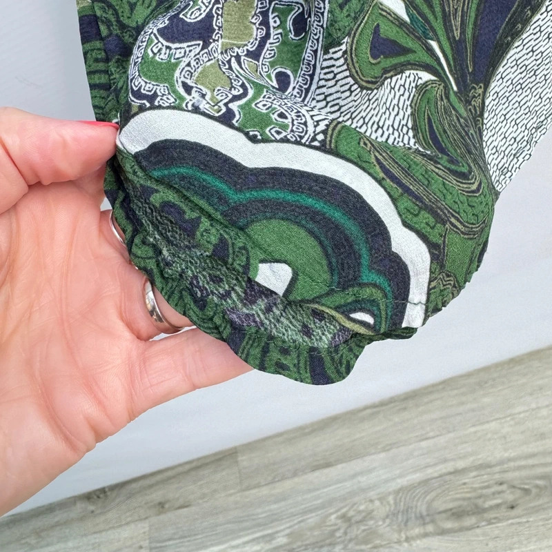 One Season Australia Green Paisley Tunic Blouse XL / UK 18 Relaxed Fit Viscose - Image 8