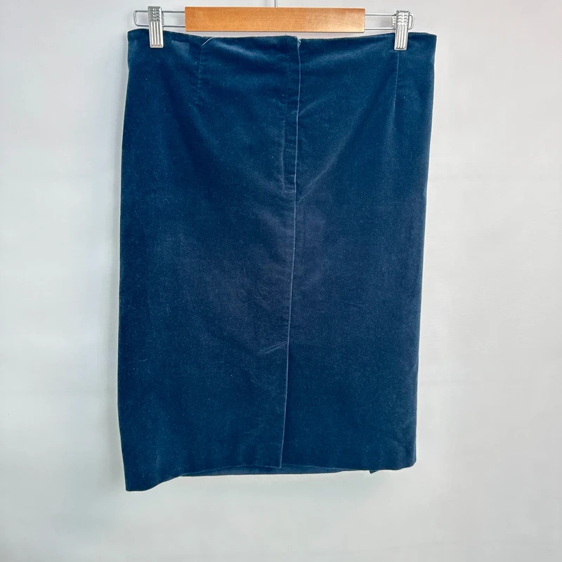 Pure Collection Navy Washed Velvet Wrap Pencil Skirt UK 14 BNWT rrp £69 - Image 4