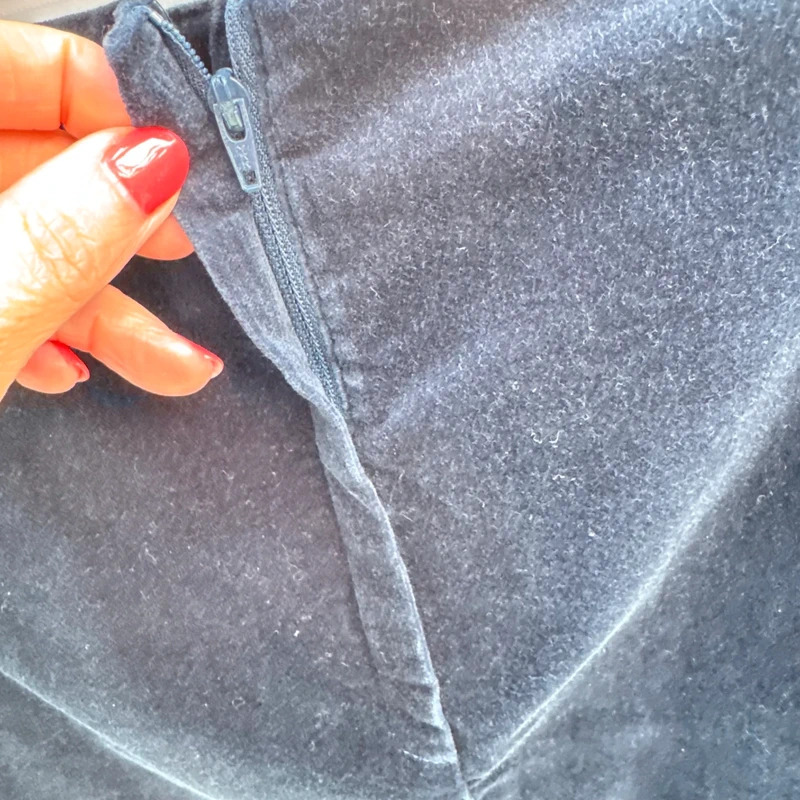 Pure Collection Navy Washed Velvet Wrap Pencil Skirt UK 14 BNWT rrp £69 - Image 5
