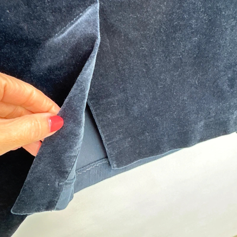 Pure Collection Navy Washed Velvet Wrap Pencil Skirt UK 14 BNWT rrp £69 - Image 6