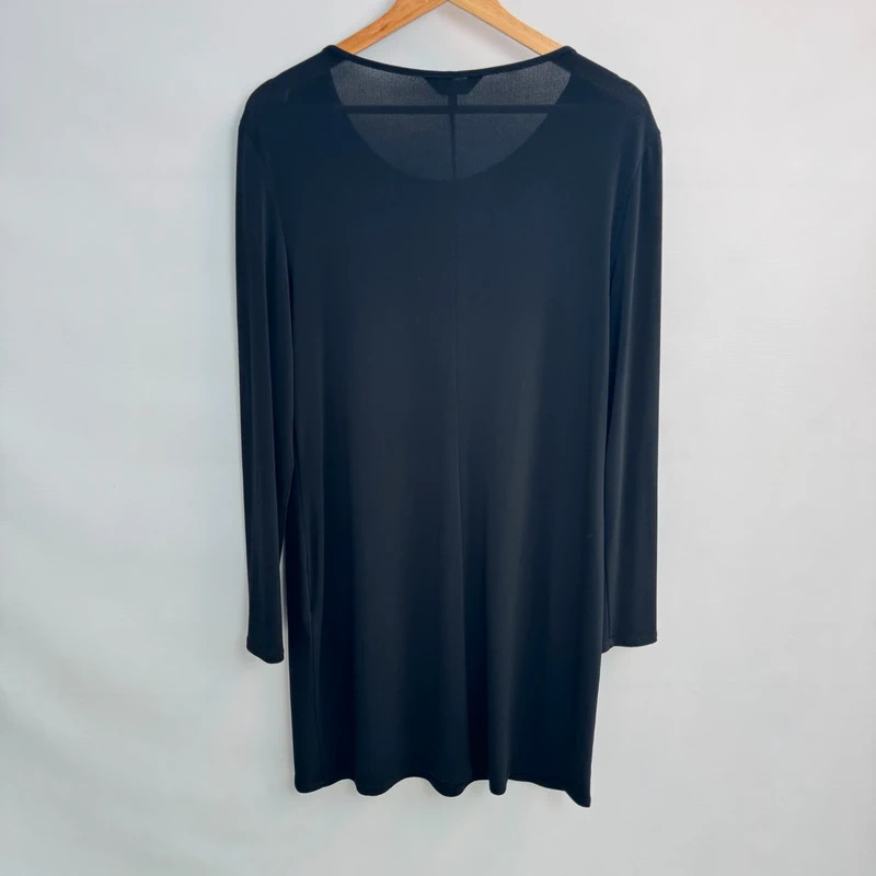 Phase Eight Black Asymmetric Wrap Front Tunic Top Dress UK 16 - Image 7