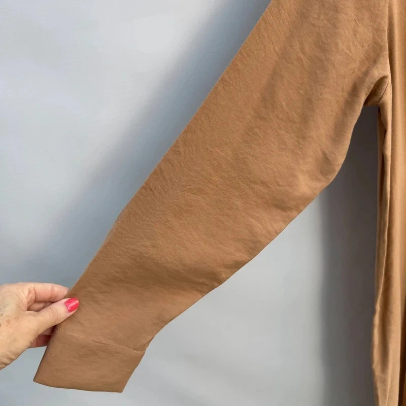 Touche Tencel Maxi Dress EU 38 UK 10–12 Beige Camel Button Detail Belted bnwt - Image 3