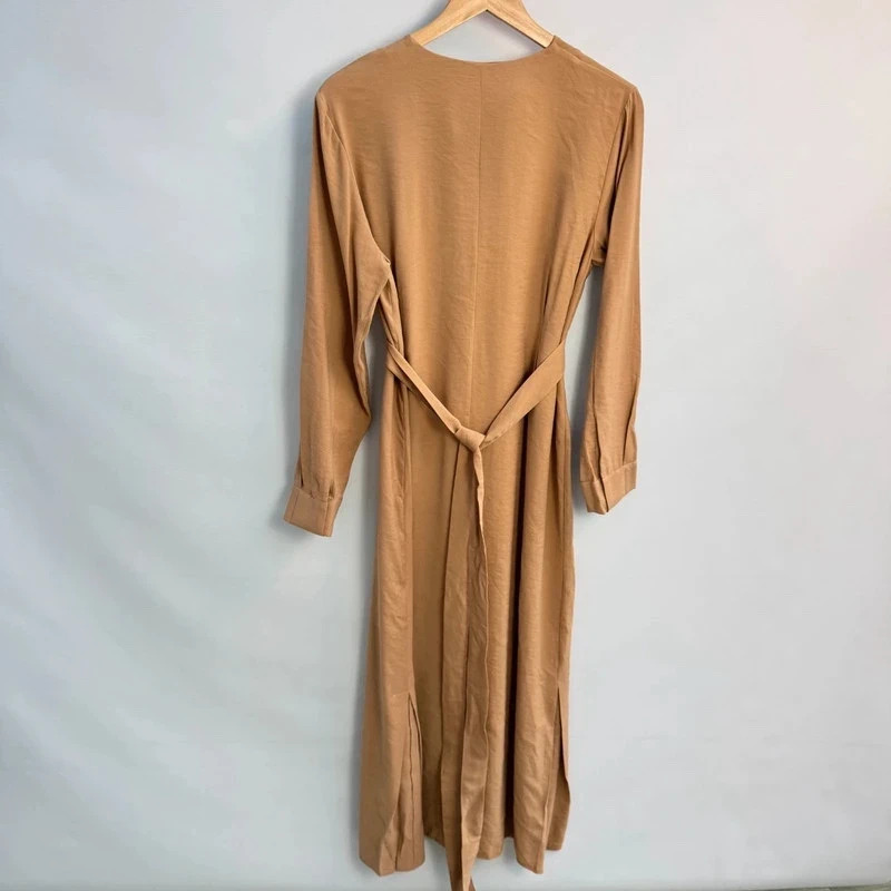 Touche Tencel Maxi Dress EU 38 UK 10–12 Beige Camel Button Detail Belted bnwt - Image 7