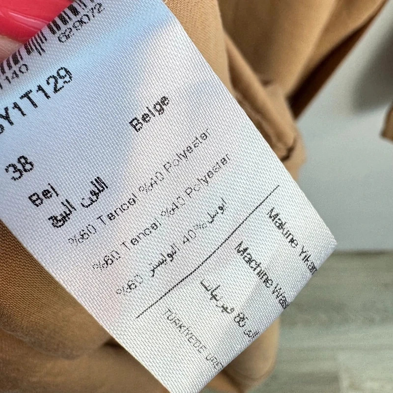 Touche Tencel Maxi Dress EU 38 UK 10–12 Beige Camel Button Detail Belted bnwt - Image 10