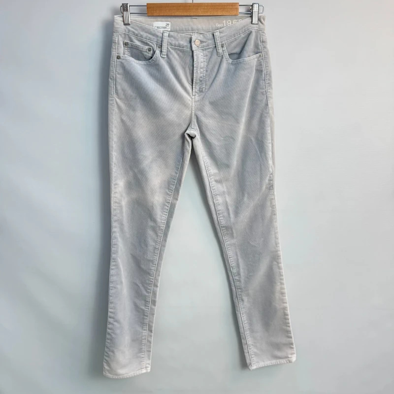 Gap 1969 Real Straight Corduroy Trousers Light Grey W28 Minor Mark