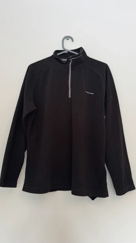 Craghoppers Women’s 1/4 Zip Fleece Jumper UK 18 Black Lightweight Outdoor