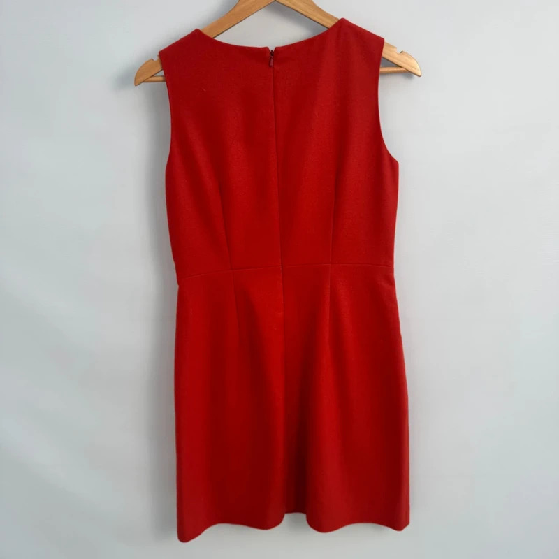 Hobbs London Burnt Orange Wool Shift Dress UK 10 Sleeveless Pockets Smart Office - Image 5