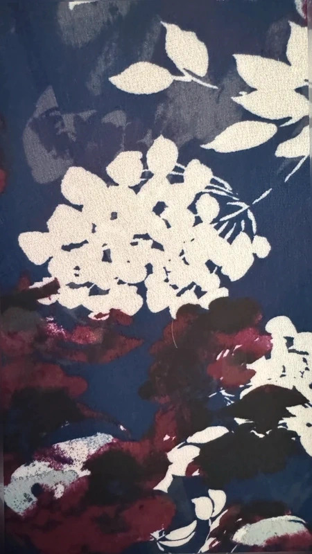 InWear Carla Floral Blouse Navy Burgundy Sheer Long Sleeve size UK 12 EU38 - Image 2