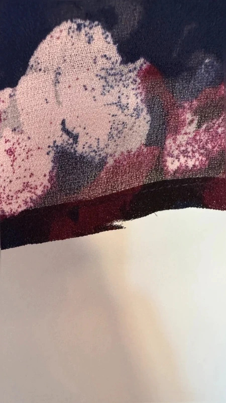 InWear Carla Floral Blouse Navy Burgundy Sheer Long Sleeve size UK 12 EU38 - Image 10
