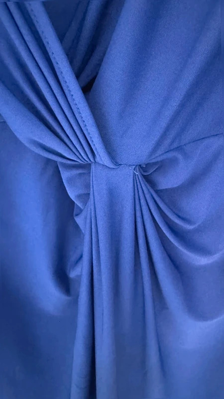 Avon Royal Blue Front Knot Midi Dress UK 14-16 Stretch Jersey Occasion Party Dress - Image 2