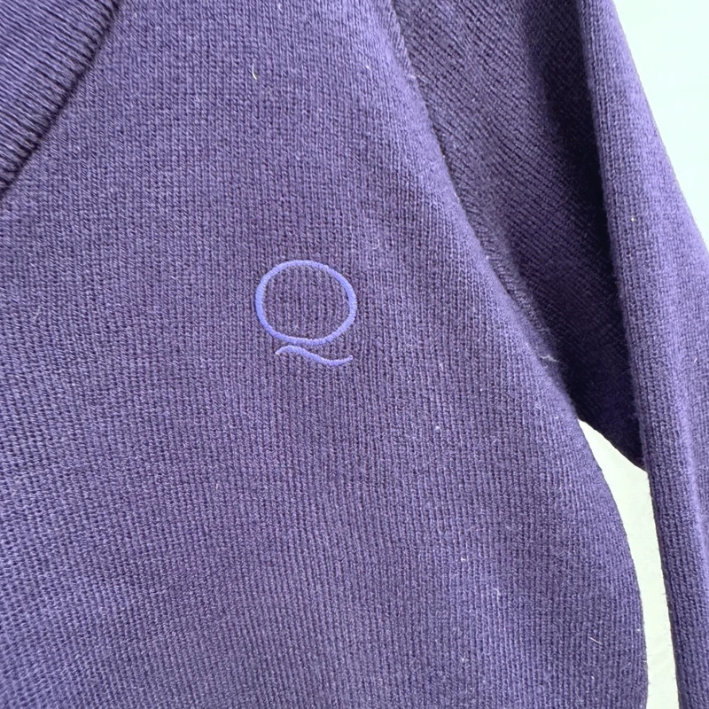 Stevensons Purple V-Neck Jumper 32" / Age 11–12 Q Logo Courtauld Acrylic Uniform - Image 2