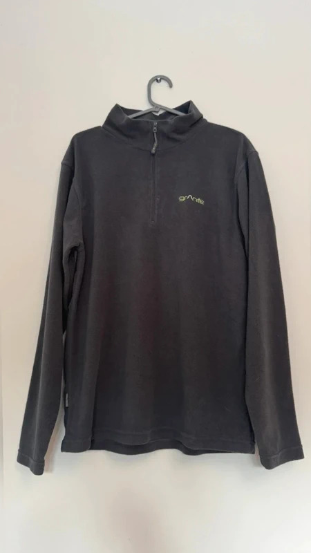 Granite Men’s Outdoors 1/4 Zip Fleece Jumper Size M Grey / Charcoal