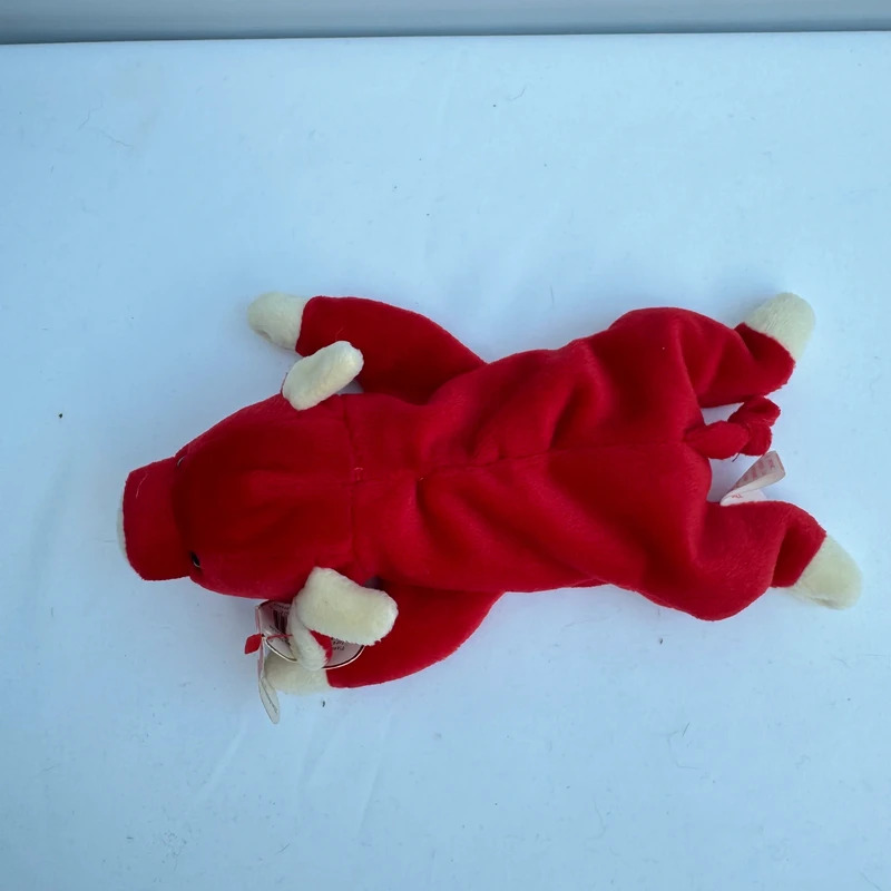 Ty Beanie Baby Snort the Red Bull 1995 P.E. Pellets Indonesia KR Tag All Tags Attached - Image 3