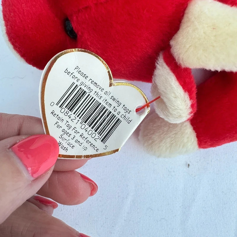 Ty Beanie Baby Snort the Red Bull 1995 P.E. Pellets Indonesia KR Tag All Tags Attached - Image 7