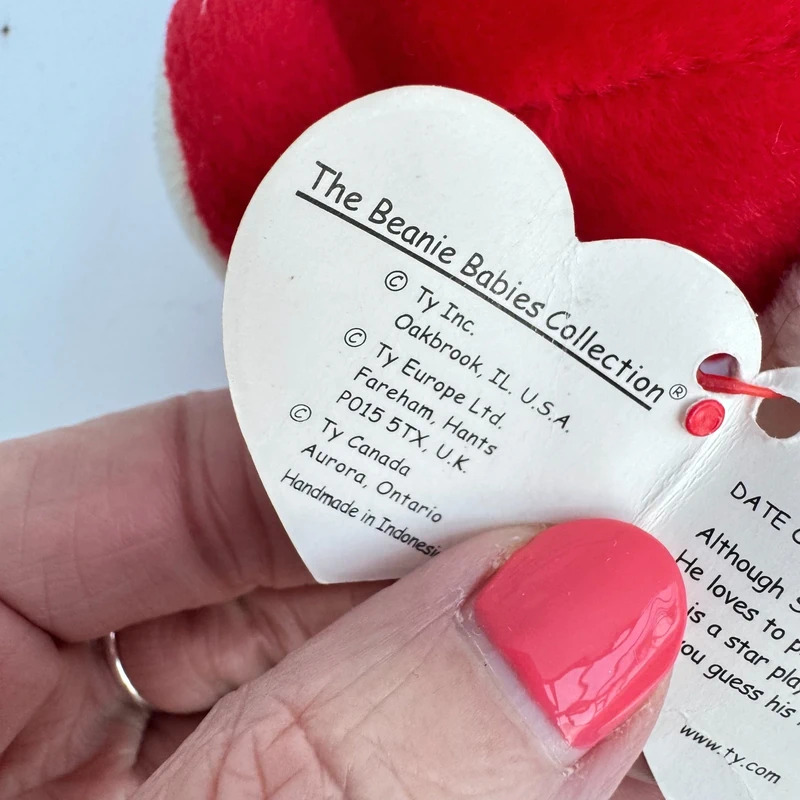 Ty Beanie Baby Snort the Red Bull 1995 P.E. Pellets Indonesia KR Tag All Tags Attached - Image 8