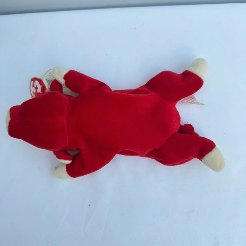 Ty Beanie Baby Snort the Red Bull 1995 P.E. Pellets Indonesia KR Tag All Tags Attached - Image 10