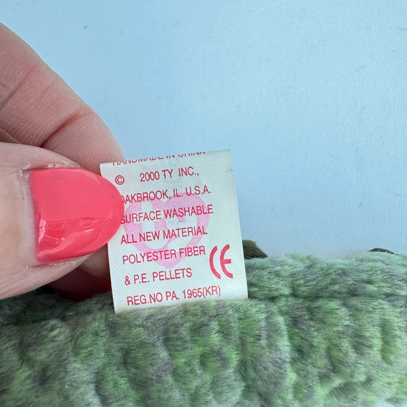 Ty Beanie Baby Swampy the Alligator 2000 P.E. Pellets China KR Tag All Tags Attached - Image 6