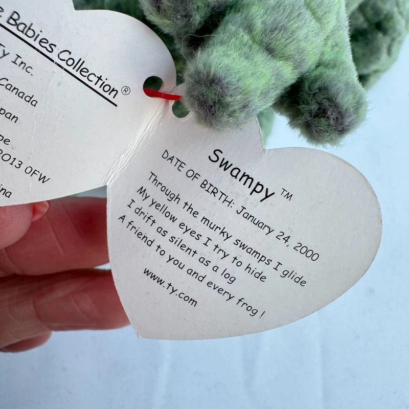Ty Beanie Baby Swampy the Alligator 2000 P.E. Pellets China KR Tag All Tags Attached - Image 9