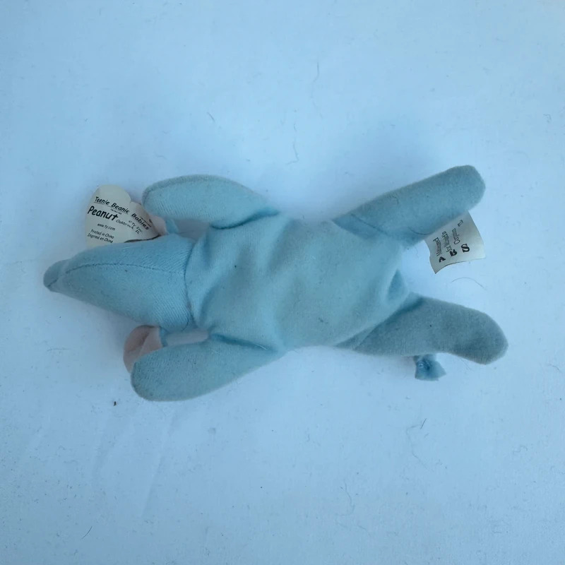 Ty Teenie Beanie Baby Peanut the Light Blue Elephant 1993 McDonald’s Tags Attached - Image 3