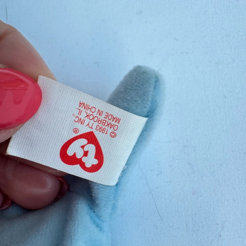 Ty Teenie Beanie Baby Peanut the Light Blue Elephant 1993 McDonald’s Tags Attached - Image 4