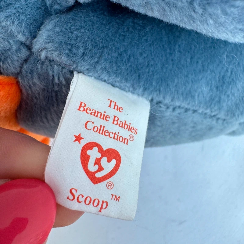 Ty Beanie Baby Scoop the Pelican 1996 Indonesia P.E. Pellets KR Tag - Tags Attached - Image 3