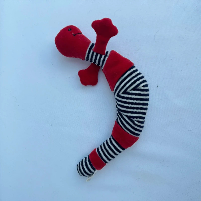 Jellycat Wiggly Worm Red Black Striped Vintage Retired Soft Toy Tag Attached