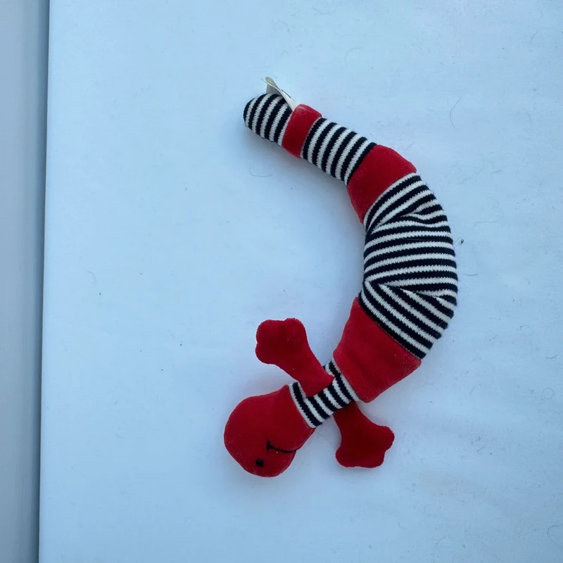 Jellycat Wiggly Worm Red Black Striped Vintage Retired Soft Toy Tag Attached - Image 2