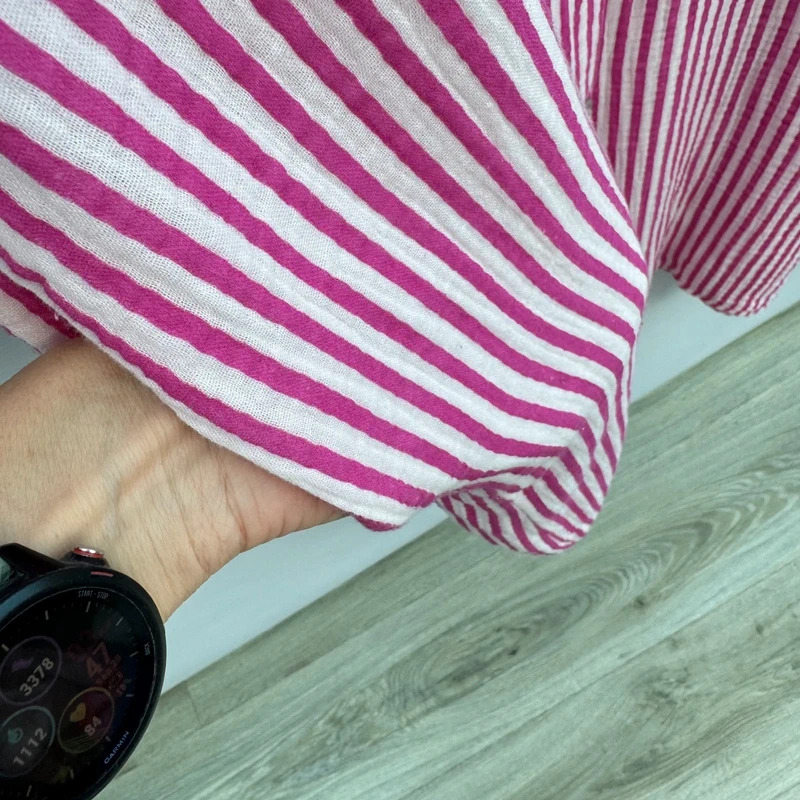 Italian 100% Cotton Shirt Dress Pink White Stripe UK 18–22 Oversized Made in Italy - Image 6